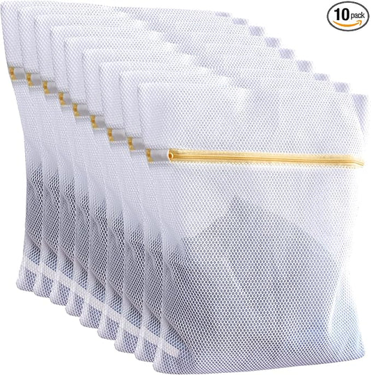 10 Pcs Laundry Bags Mesh Wash Bags, Premium Durable Double-Layer Honeycomb Mesh by MCHKJ
