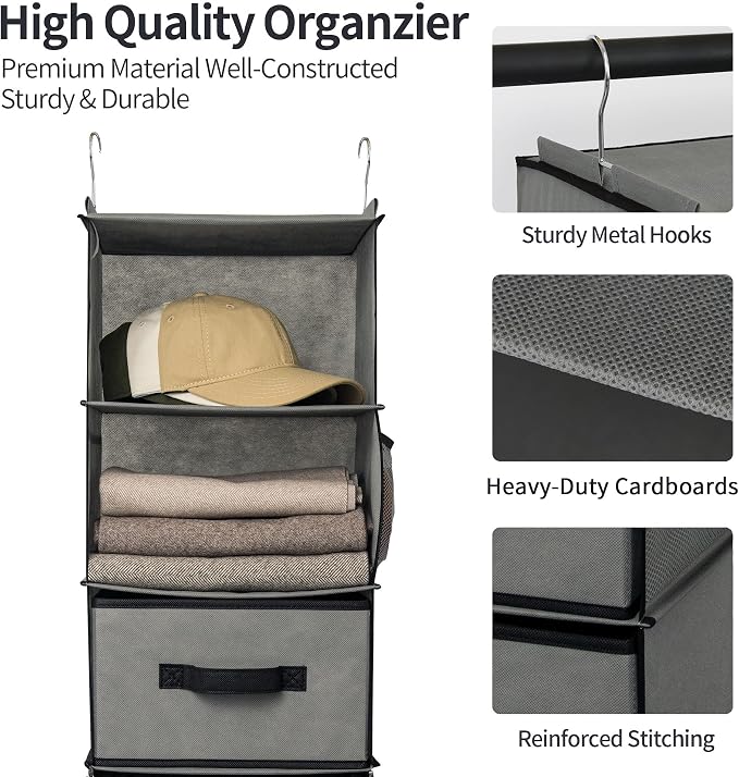 GRANNY SAYS 6-Shelf Hanging Closet Organizer, Separable to 2 Pack 3-Shelf - Image 5