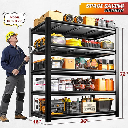 REIBII Garage Shelving 3000 LBS Storage Shelves Adjustable Metal Shelving - Image 3