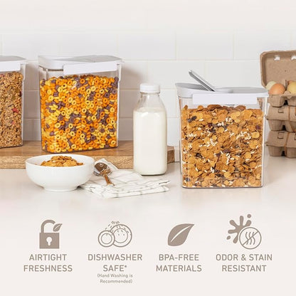 Bentgo Pantry - 6-Piece Airtight Cereal Containers, Easy Push & Pour Lid - Image 3