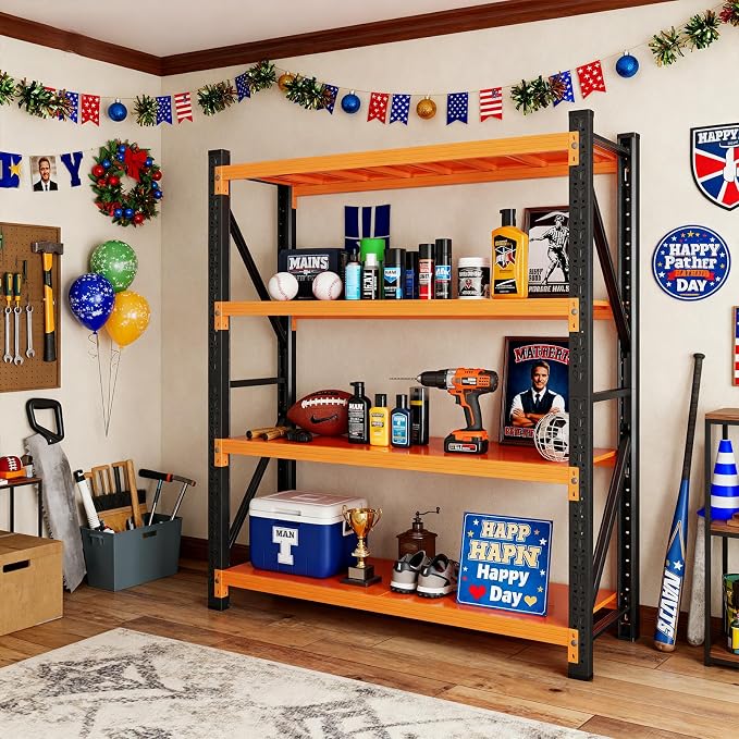 79" H Garage Shelving, 4000LBS Heavy Duty Storage Rack, 4 Tiers Metal Storage - Image 4