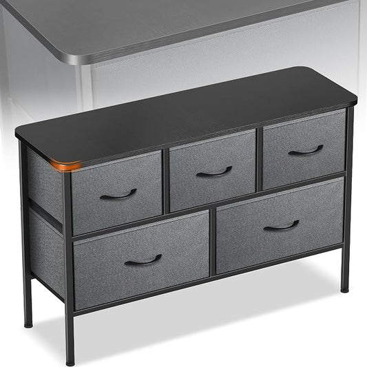Curved Profile Dresser for Bedroom, Chest of Drawers, 5 Storage Drawers by Sonharlar
