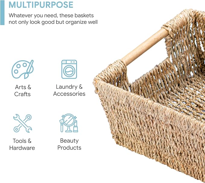 Natural Seagrass Storage Basket - Image 2