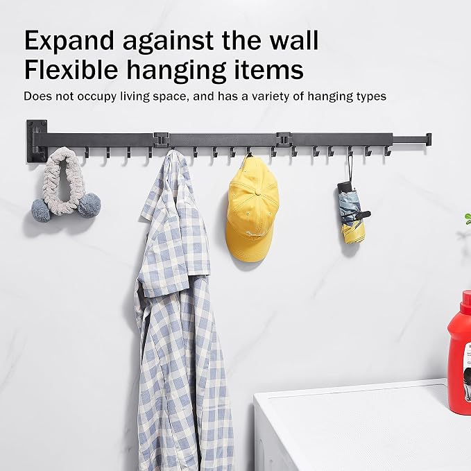 Clothes Drying Rack, Laundry Drying Rack Wall Mount, Space Saver Clothes Rack - Image 5