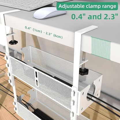 Multi-Model Under Desk Cable Management Tray 2 Packs Metal Under Desk Wire - Image 6