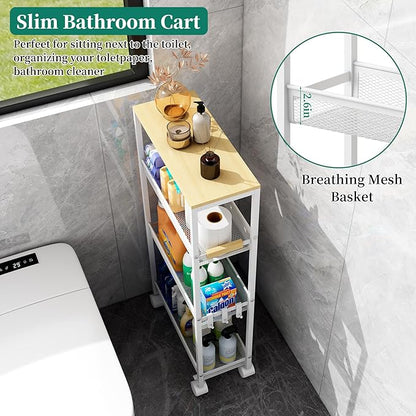 TIPGO Utility Slim Storage Cart, 4 Tier Rolling Cart - Image 2