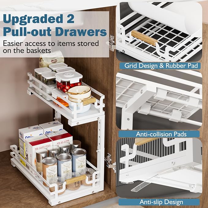 Under Sink Organizers and Storage, 2 Tier Slide Out Under Sink Organizers And - Image 6