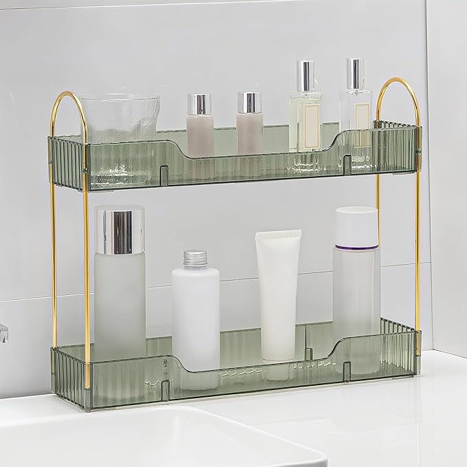YCIA&DONE 2 Tiers Narrow Vanity Makeup Organizer, Bathroom Organizers by YCIADONE