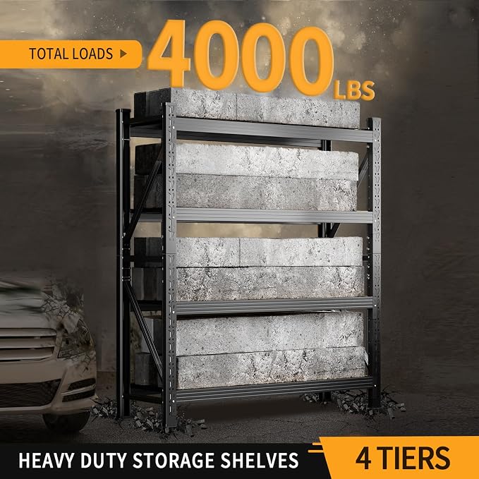 78.7"H Storage Garage Shelving Unit, 4000LBS Heavy Duty Metal Shelves - Image 3
