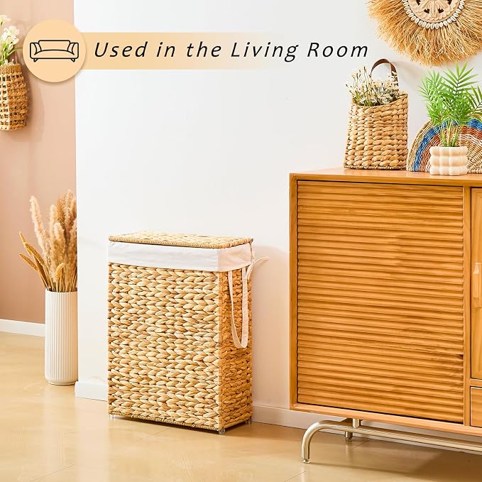 Handwoven Slim Laundry Hamper - Image 4
