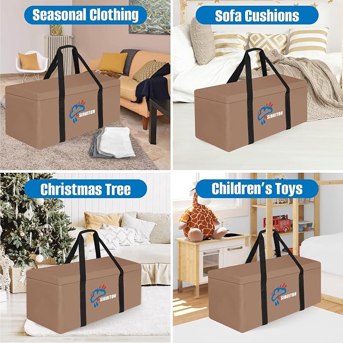SIRUITON 69”L x 29.5”W x 21.6”H Outdoor Cushion Storage Bag, Patio Furniture - Image 6