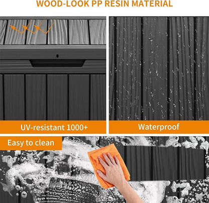 45 Gallon Resin Deck Box, Lockable Patio Outdoor Storage Box - Image 3