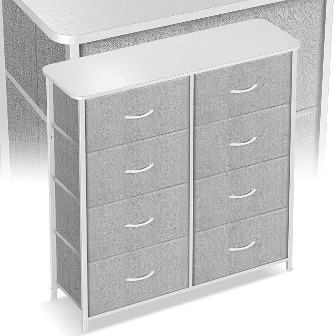Curved Profile Dresser for Bedroom, Chest of Drawers, 8 Storage Drawers by Sonharlar