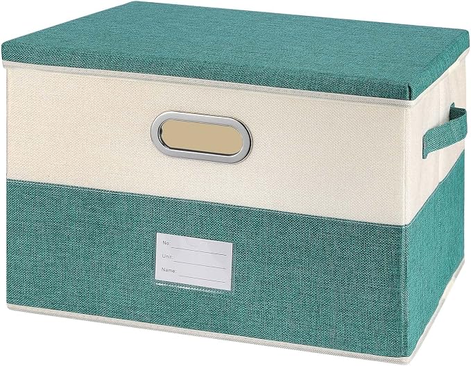 Large Linen Fabric Foldable Storage Bins by Unknown