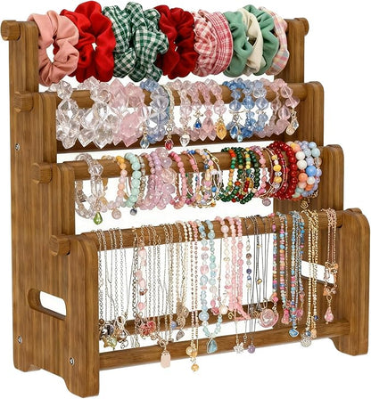 NEEKFOX Wooden Bracelet Holder, 4 Tier Jewelry Bracelet Display Stand, Bracelet by NEEKFOX