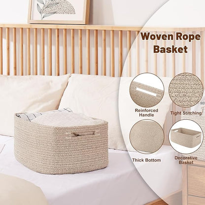 OIAHOMY Storage Basket for Shelves, Closet Cube Storage Bins Baskets for - Image 3