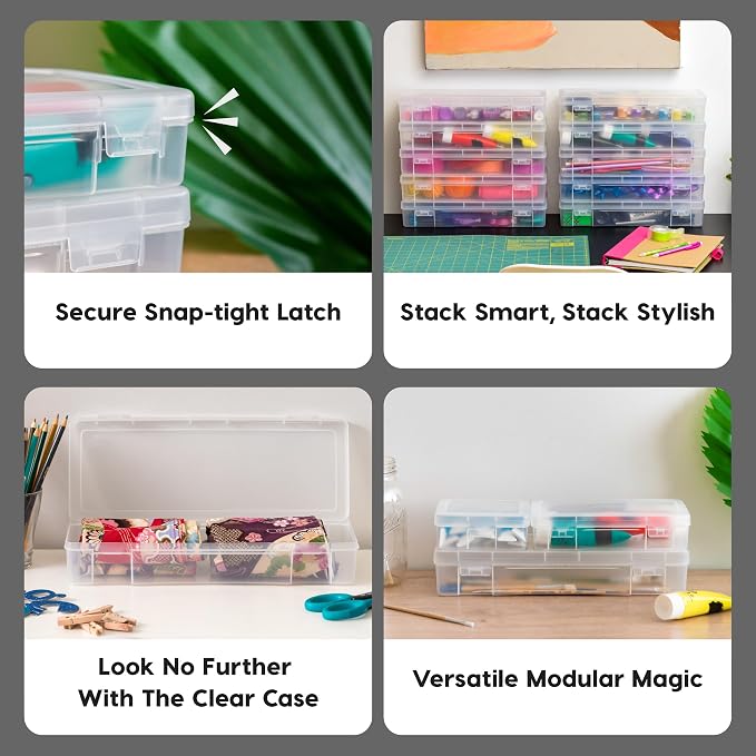 IRIS USA Pencil Case Boxes, |Made in USA|, Plastic Bead Organizing Containers - Image 3