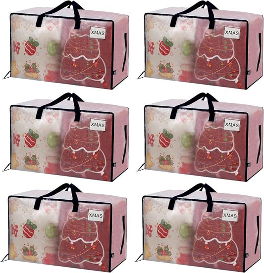 VENO 6 Pack Moving Bags and Large Christmas Decoration Storage Bins by Veno