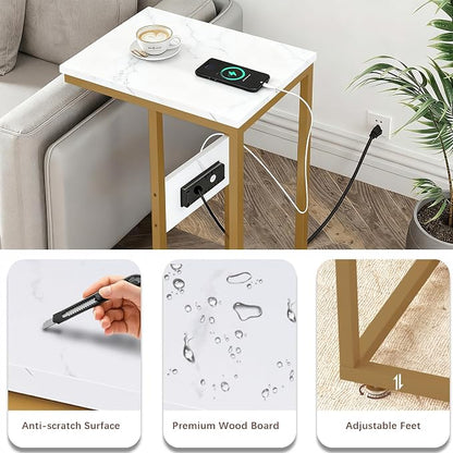 VECELO C Shaped End Side Table - Image 9