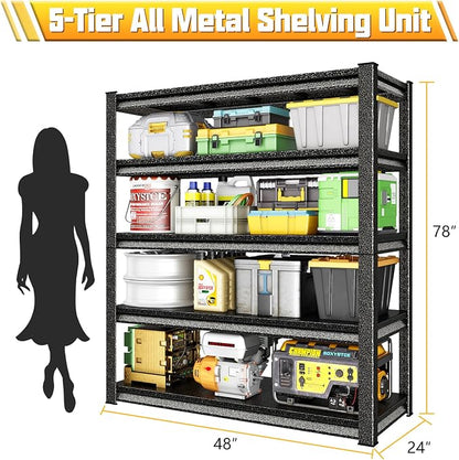 48" W Garage Shelving Heavy Duty, 3000LBS Loads Garage Storage Shelves Heavy - Image 3