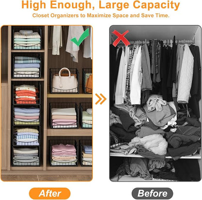 4-Tier Stackable Closet Organizers and Storage Shelves, Clothes Storage Basket - Image 2