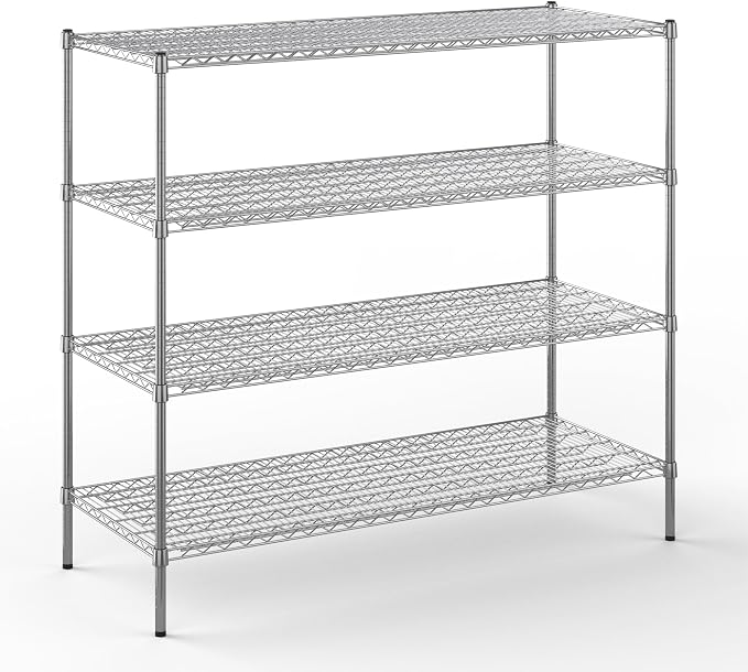 24" Deep x 60" Wide x 54" Height Wire Shelving Kit | 4-Tier | NSF Commercial by Regal+Altair