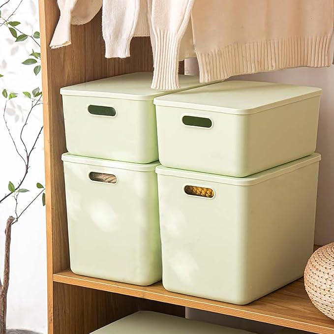 4 pack large plastic White storage bins Baskets, Toy Box Chest - Image 4