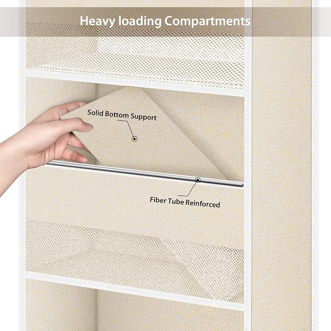 Univivi 6-Shelf Over Door Hanging Organizer Fabric Baby Door Storage - Image 5