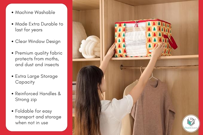 Designer Christmas Canvas Clothing Storage Bags 2 Pack Clothes Organizer bags - Image 5