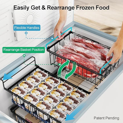 iSPECLE Large Expandable Freezer Organizer Bins - Image 3