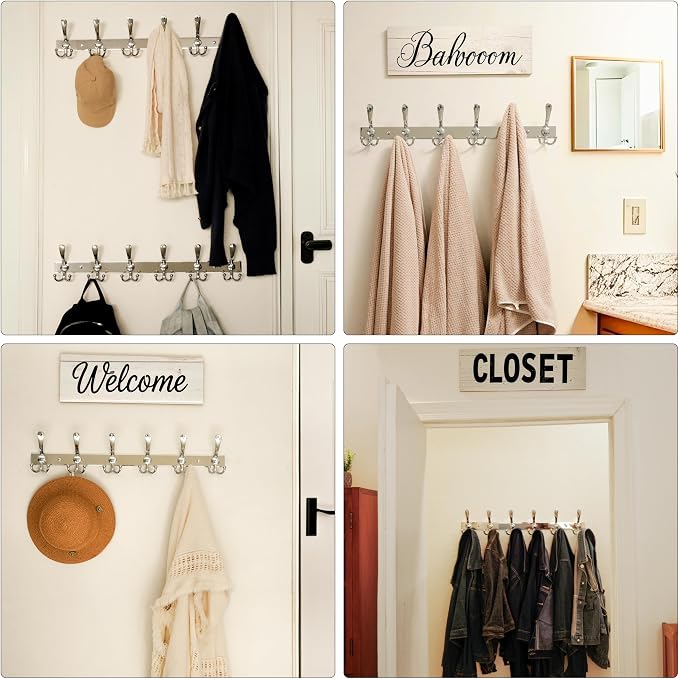 Dseap Coat Rack Wall Mount 2.0 Pro: 24” Long, 3X Tougher, Heavy Duty Stainless - Image 6