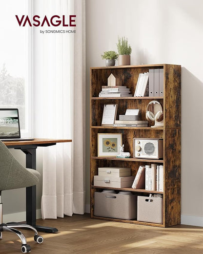 VASAGLE Set of 2 Bookshelves, 30 Inches Wide, 5-Tier Open Bookcases - Image 2