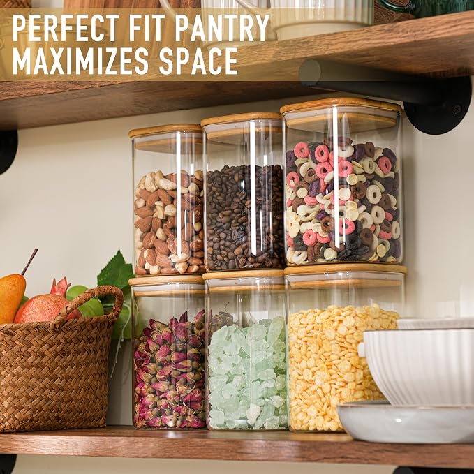 37oz Airtight Glass Square Storage Canister - Image 5