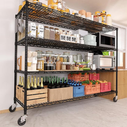 PrimeZone 2 Packs 55.5" W x 24" D x 80" H Heavy Duty Wire Storage Shelves - Image 8