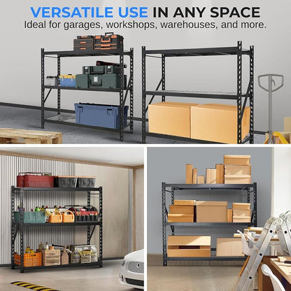 SereneLife Heavy Duty 3-Tier Metal Garage Shelving | 24" x 77" x 72" Extra Wide - Image 5