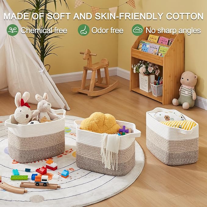 Storage Basket for Organizing, Woven Baskets for Storage, Rectangle Decorative - Image 5