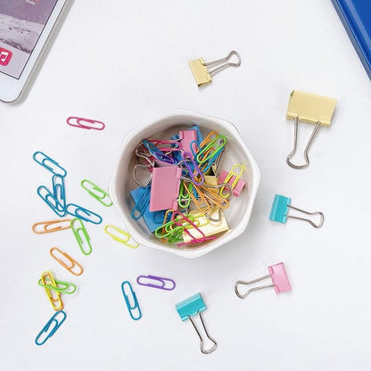 Ceramic Paper Clip Holder Gold Line Paper Clip Dispenser Organizer - Image 6