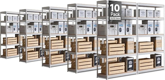HOMEDANT 5 Tier Storage Shelves Adjustable Laminated Boltless Garage Metal by TheBestOrganizingSolution