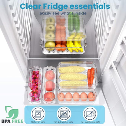 8 Pack Refrigerator Organizers, Stackable Storage Containers - Image 2