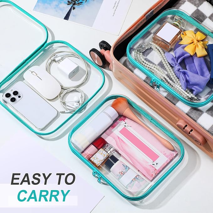 Sanwuta 6 Pcs Clear Hard Zipper Case Pencil Pouches Hard Plastic Zipper Pouches - Image 5