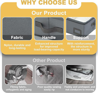 6-Inch Under Bed Storage Containers | Sturdy Sidewalls | Clear Cover & Label - Image 4