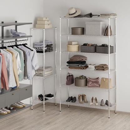 18" Deep x 48" Wide x 86" Height Wire Shelving Kit | 6-Tier | NSF Commercial - Image 2