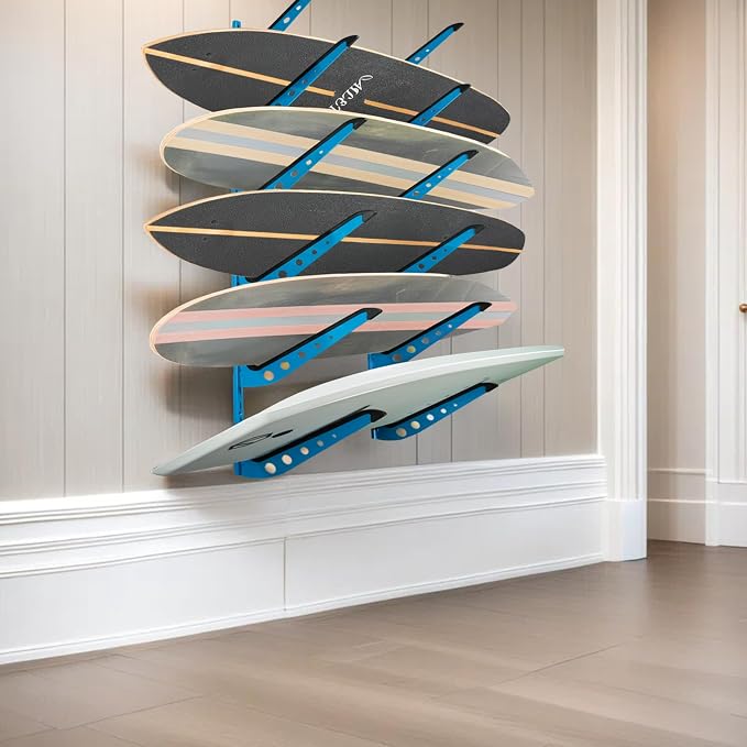 Snowboard Wall Mount, Adjustable 5/6 Board Surfboard Rack, Surfboard Wall - Image 6