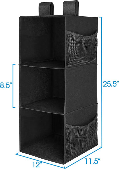 MAX Houser 3-Shelf Hanging Closet Organizers, Collapsible Closet Hanging Shelves - Image 3