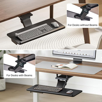 Keyboard Tray Under Desk with Storage Drawer, Height Adjustable Keyboard Tray - Image 7