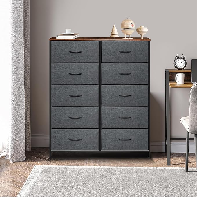 Dresser for Bedroom with 10 Drawers, Chest of Drawers, Storage Drawers - Image 8