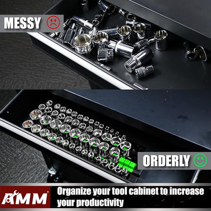 AMM 9-Piece Socket Organizer, 1/2 inch, 3/8 inch and 1/4 inch Drive ABS - Image 5