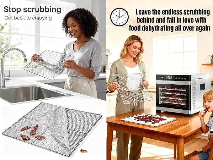Non-Stick Silicone Dehydrator Liners: 11.4x11.4 inch Fit Cercker/CE-12 - Image 5