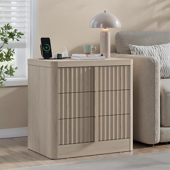 Fluted Nightstand Set of 2 - Image 2