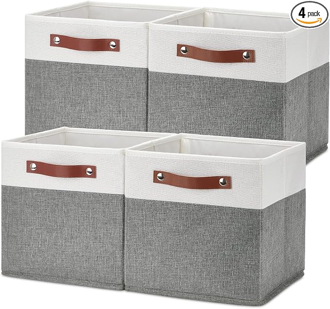 Temary Cube Storage Bins 4 Pack Storage Cubes 11ﾗ11 Fabric Storage Bins by TEMARY